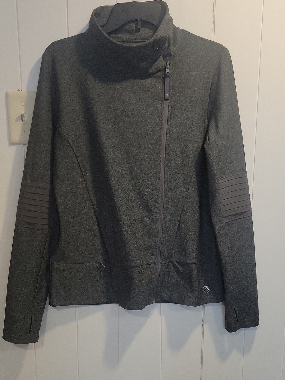 MPG Charcoal Asymmetrical Zip Athletic Jacket